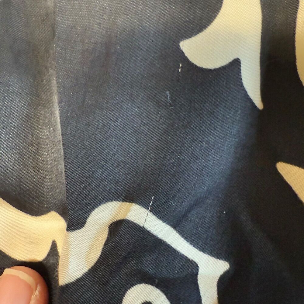Reiss Black and Cream Abstract Print Wrap Midi Dress - Picture 10 of 10
